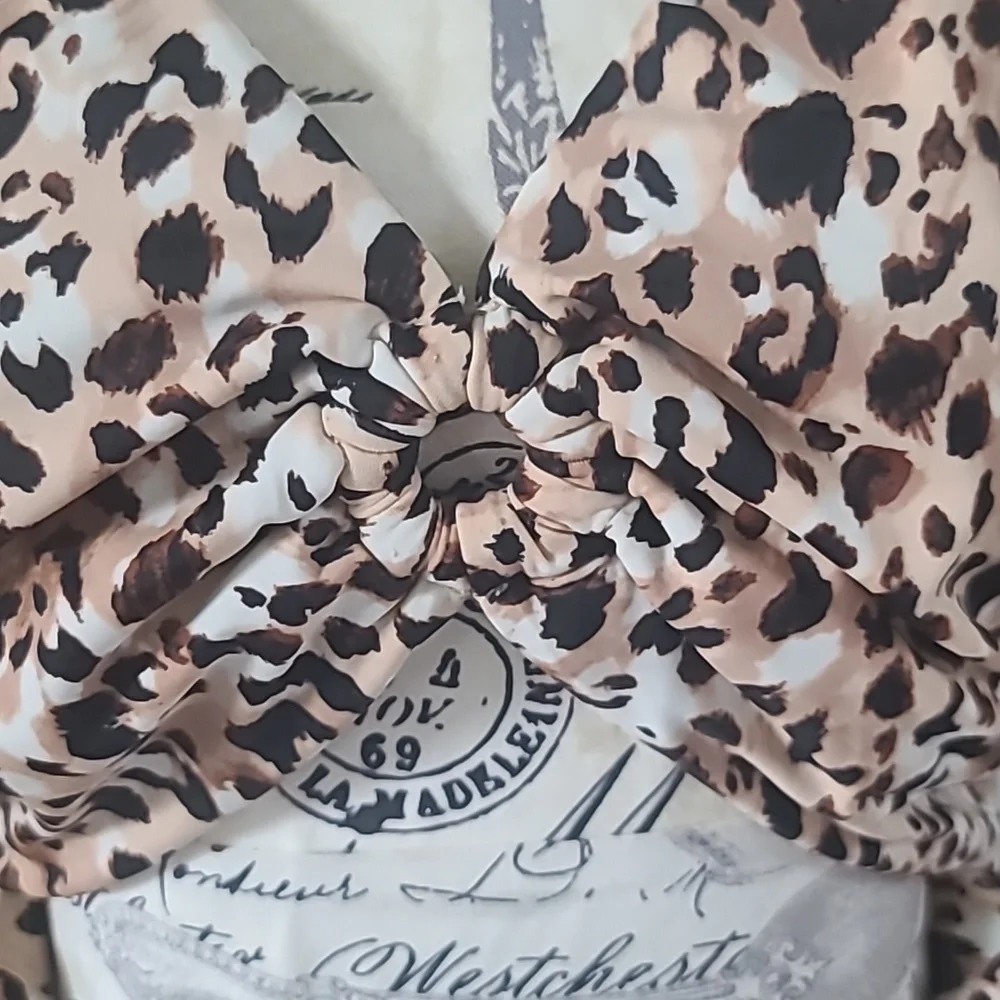 Leopard Print Cutout One-Piece Swimsuit